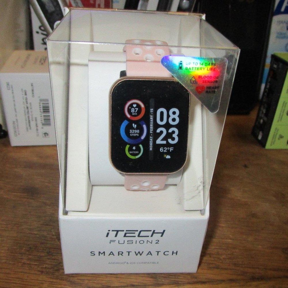 iTECH 500197R-40-C12 Fusion 2 S Smartwatch Fitness Tracker, Heart Rate, Step